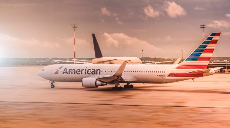 American Airlines plane on the runway